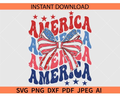 Coquette American Flag SVG, Distressed Coquette American Flag SVG