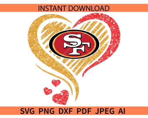 San Francisco Logo Heart Symbol SVG, SF Logo inside Heart Symbol SVG