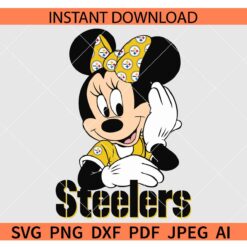 Steelers Minnie SVG, Minnie with Steeler Logo SVG, Disney Steelers SVG