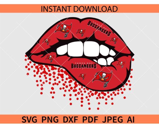 Tampa Bay Buccaneers Lips SVG, Drippy Tampa Bay Buccaneers Lips SVG
