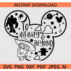 To infinity and beyond mickey Head SVG
