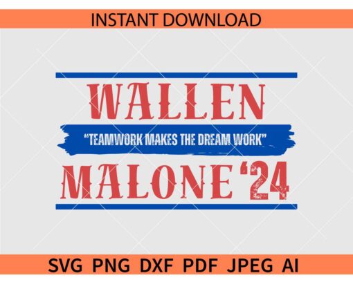 Wallen Malone 24 SVG, Teamwork Makes The Dreamwork SVG