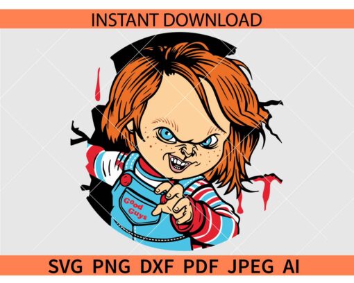 Wanna Play Chucky Childs Play Horror Movie Character SVG