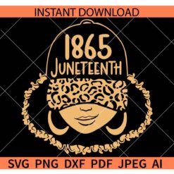 1865 Juneteenth girl SVG, Leopard Print hat 1865 Juneteenth girl SVG, June 19th 1865 Girl SVG
