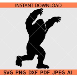 Bigfoot sasquatch Raising hands up SVG, Bigfoot Silhouette hands up SVG