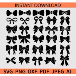 Bundle Bow Tie SVG, Bow Bundle Silhouette SVG, Bow Icon Bundle SVG