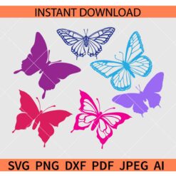 Color Butterflies Sticker SVG, Color Butterflies Bundle SVG, Color butterflies Silhouette SVG