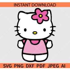 Cute Kitty Layered SVG, Hello kitty cutting files SVG
