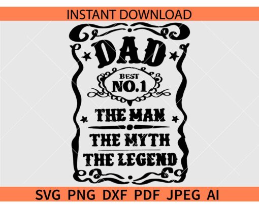 Dad JD logo SVG, Dad the man the myth the legend SVG