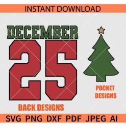 December 25 Christmas Tree SVG, Retro Christmas December 25 SVG