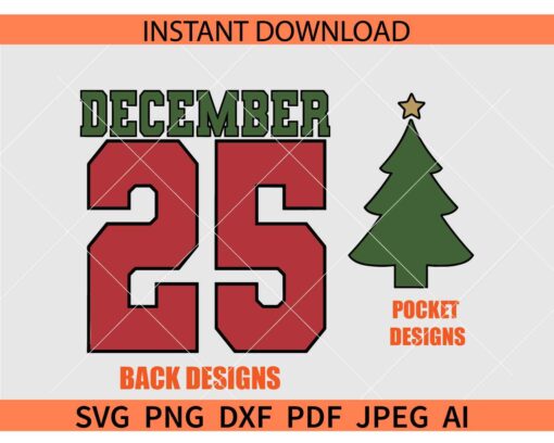 December 25 Christmas Tree SVG, Retro Christmas December 25 SVG