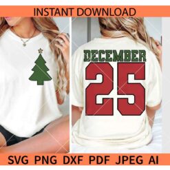 December 25 Christmas Tree SVG, Retro Christmas December 25 SVG