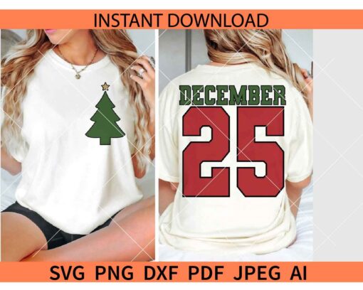 December 25 Christmas Tree SVG, Retro Christmas December 25 SVG