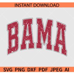 Distressed Bama Varsity Font SVG, Bama varsity font SVG, Bama Alabama Crimson SVG