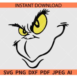 Grinch Face Svg, Grinch Eyes SVG, Grinch Smile SVG