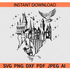 HP castle SVG, Hogwarts Castle Sketch SVG, Harry Potter Castle SVG