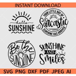 Hello Sunshine SVG, Sunshine Sarcastic Bundle Svg, Motivational SVG, Summer SVG