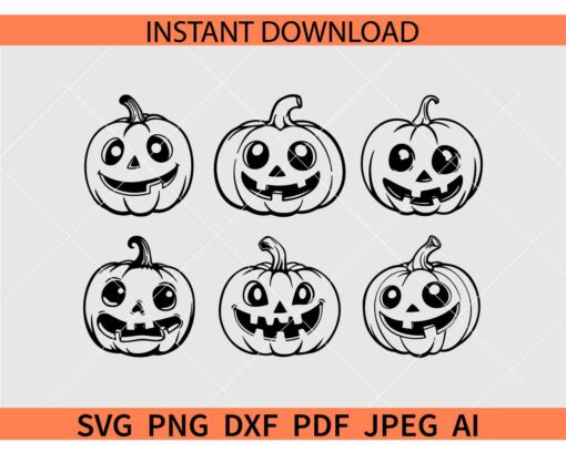 Jack o lantern svg, Halloween Pumpkin svg, Pumpkin Face svg, Halloween Pumpkin Bundle SVG