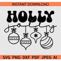 Jolly SVG, Holly SVG, Christmas holly SVG, Christmas jolly SVG