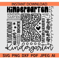  Kindergarten Typography Svg, Kindergarten Typography Shirt Svg