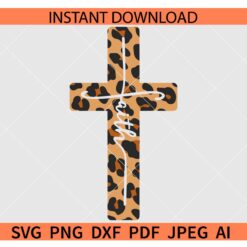 Leopard Print cross SVG, Easter Cross Leopard Print SVG, Faith Cross Leopard Print SVG