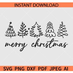 Merry Christmas Svg, Christmas Trees Merry Christmas Svg