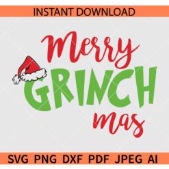 Merry Grinchmas Santa Hat SVG, Santa Hat Merry Grinchmas SVG