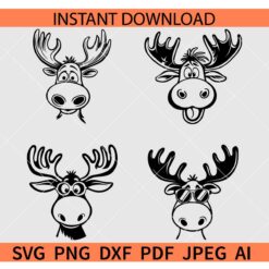 Moose Face svg, Moose Wearing Sunglasses svg, Moose Head SVG