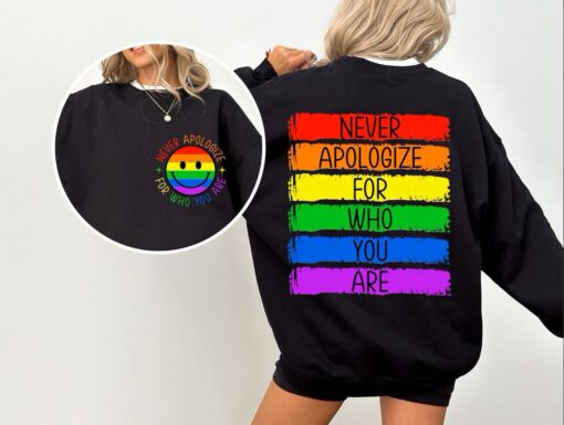 Never apologize for who you are guy pride LGBTQ smile SVG, Never apologize for who you are guy pride Flag SVG - Image 2