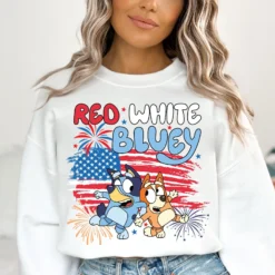 Red White Bluey SVG, Patriotic Bluey SVG, US Flag Bluey SVG, July 4th Fireworks Bluey SVG
