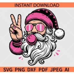 Retro Santa Christmas Blowing Bubble Peace Hand SVG, Vintage Retro  Santa Claus Santa Blowing Bubble SVG