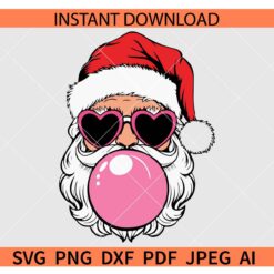 Santa Blowing Bubble Christmas SVG, Santa Claus with Bubble SVG, Santa With Sunglasses SVG
