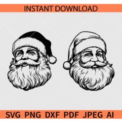 Santa Face SVG Bundle, Santa Claus Drawing bundle SVG