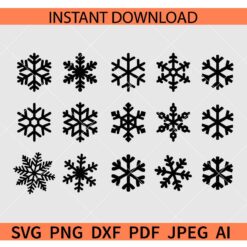 Snowflake Svg bundle, Flake Winter Bundle svg, Christmas Snowflake svg, Snowflake Silhouette Bundle SVG