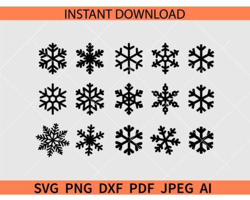 Snowflake Svg bundle, Flake Winter Bundle svg, Christmas Snowflake svg, Snowflake Silhouette Bundle SVG