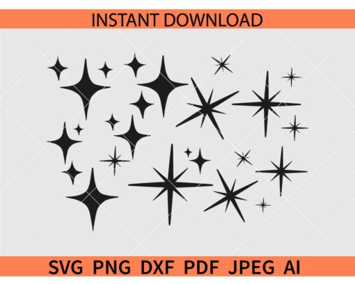 Sparkle SVG Bundle, Sparkle Stars Bundle SVG, Twinkle Stars SVG