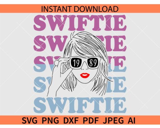 Swiftie stacked SVG, Stacked Swiftie 1989 Sunglasses SVG