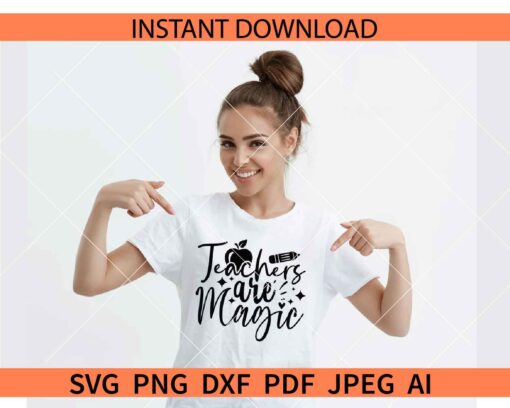Teacher are Magic SVG, Teacher Sayings Apple SVG, Teacher Appreciation Quotes SVG