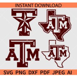 Texas A&M Logo Bundle SVG, Texas Map A&M Logo Bundle SVG