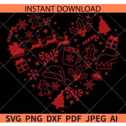 Christmas Heart Symbol SVG, Christmas Tree Heart SVG, Kids Christmas Shirt SVG