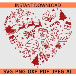 Christmas Heart Symbol SVG, Christmas Tree Heart SVG, Kids Christmas Shirt SVG