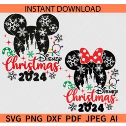 Disney Christmas 2024 Mickey Minnie SVG, Disney Christmas 2024 Bundle SVG
