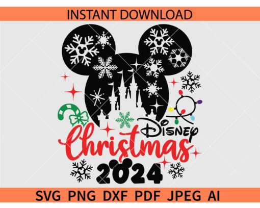 Mickey Disney Christmas 2024 SVG, Disney Christmas 2024 Mickey Mouse SVG, Disney Christmas 2024 SVG