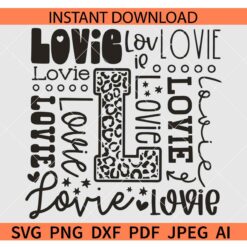 Mothers Day SVG, Lovie Typography SVG, Leopard Print Lovie Typography SVG