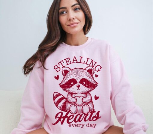 Stealing Hearts Everyday Racoon SVG, Cute Valentine's Day Racon SVG Bundle, Sweet Love Animal SVG