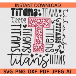 Titans Typography SVG, Titans Cheer Typography SVG, Titans Mascot Typography SVG