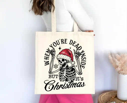 When you are dead inside but its christmas Santa Skeleton SVG