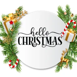 Hello Christmas swoosh SVG, Hello Christmas Wall Décor SVG