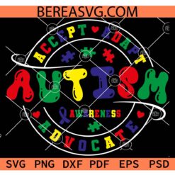 Accept Adapt Advocate Autism Awareness SVG