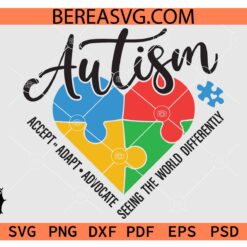 Autism Heart Puzzle svg, Autism Seeing the World Differently svg
